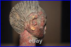 Vintage Spirit Spouse Figure Wood Painted Baule Ivory Coast West Africa