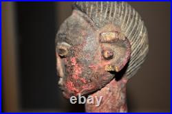 Vintage Spirit Spouse Figure Wood Painted Baule Ivory Coast West Africa