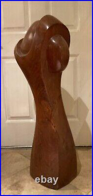 Vintage Star Trek Abstract Modernist Sculpture Carved Walnut Wood Scepter & Egg