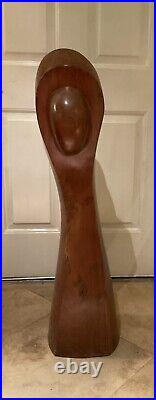 Vintage Star Trek Abstract Modernist Sculpture Carved Walnut Wood Scepter & Egg