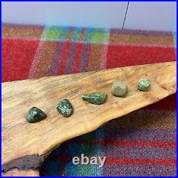 Vintage Stephen Owen Signed Pointed Wood Table Centerpiece Sculpture With Stones