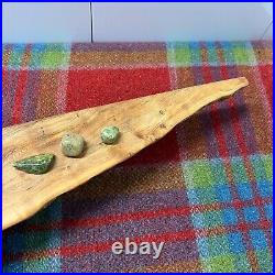 Vintage Stephen Owen Signed Pointed Wood Table Centerpiece Sculpture With Stones