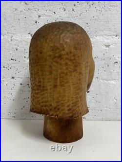 Vintage Stunning Wood Sculpture African Bust, Signed