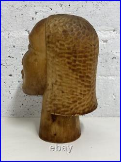 Vintage Stunning Wood Sculpture African Bust, Signed