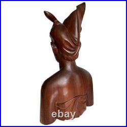 Vintage Stunning hand Carved Wood sculpture Head Busts, Tribal Man