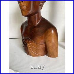 Vintage Stunning hand Carved Wood sculpture Head Busts, Tribal Man