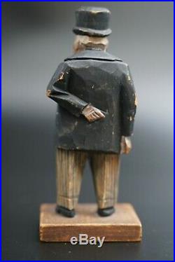 Vintage Swedish Wood Carving Winston Churchill Figurine by TRYGG Signed 5 5/8 H