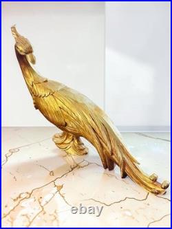 Vintage Syroco Wood Figural Peacock Statues Sculpture Hollywood Regency Pair Vintage Syroco Wood Figural Peacock Statues Sculpture Hollywood Regency Pair