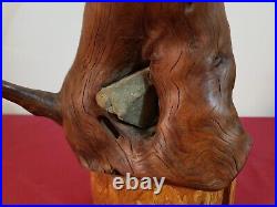 Vintage Teak Wood Sculpture Signed J. S. M Wallace MID Century MCM 1963