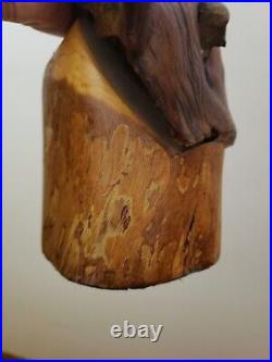 Vintage Teak Wood Sculpture Signed J. S. M Wallace MID Century MCM 1963