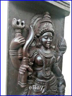 Vintage Temple Wall Panel Hindu Durga Kali Devi panel sculpture Statue Decor Old