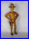 Vintage Texas Cowboy Signed by Texan Rod Johnson Folk art wood Carving Sculpture
