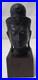 Vintage Thai Bronze Buddha Head Sculpture on Wood Stand 7