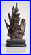 Vintage Thai Hand Carved Wood Celestial Woman Goddess Bird Bust 14 Sculpture