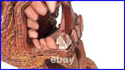 Vintage Thailandese teak wood dragon head collectible decoration