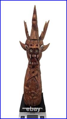 Vintage Thailandese teak wood dragon head collectible decoration