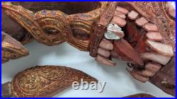 Vintage Thailandese teak wood dragon head collectible decoration