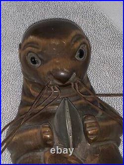 Vintage Tom Taber Rare Otter Carving Wood Sculpture Art
