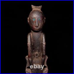 Vintage Tribal Wood Sculpture Guardian Sumba Old Primitive Carved Statue Art