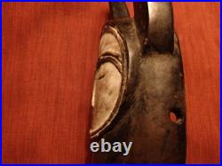 Vintage Tsogo Gabon Africa Carved Wood Mask with Horns