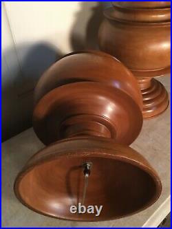 Vintage Turned Wood Jamie Young Lamps Exotic Thai Pagoda Modernist Sculptural