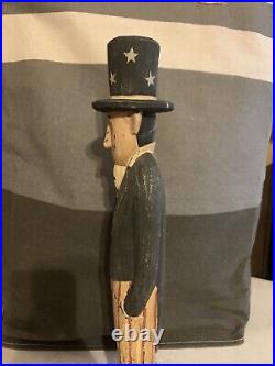 Vintage Uncle Sam Wood Carving