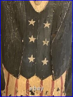 Vintage Uncle Sam Wood Carving