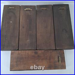 Vintage Verboan Hand Carved Wood set of 5 Sculpture Figures Made in Spain 12