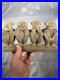 Vintage Very Hard Wood African Tribal Hand Carved Wood Sculpture Wise Monkeys