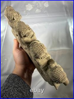 Vintage Very Hard Wood African Tribal Hand Carved Wood Sculpture Wise Monkeys