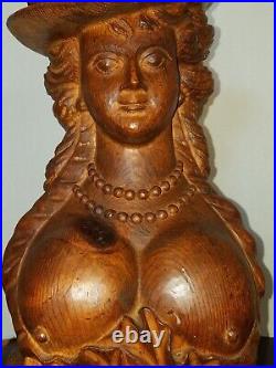 Vintage Victorian Semi Nude Woman Statue-Bust-Hand Carved-22 tall
