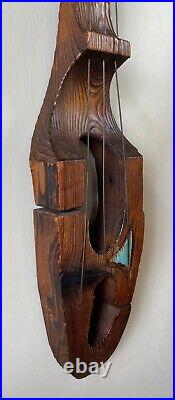 Vintage WITCO Guitar Wood Wall Art Sculpture TIKI Modern Polynesian Westenhaver