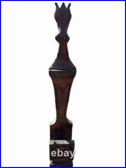 Vintage WITCO Horse Fireplace Tool Holder 47 MCM Tiki Carved Wood Sculpture