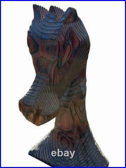 Vintage WITCO Horse Fireplace Tool Holder 47 MCM Tiki Carved Wood Sculpture
