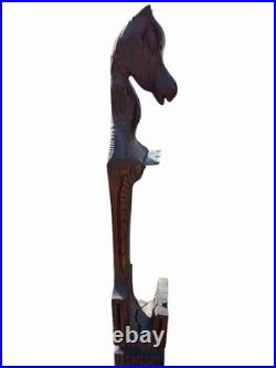 Vintage WITCO Horse Fireplace Tool Holder 47 MCM Tiki Carved Wood Sculpture Vintage WITCO Horse Fireplace Tool Holder 47 MCM Tiki Carved Wood Sculpture
