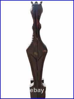 Vintage WITCO Horse Fireplace Tool Holder 47 MCM Tiki Carved Wood Sculpture