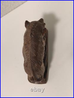 Vintage Wild Boar Wood Carving Sculpture 9 cm Germany