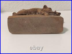 Vintage Wild Boar Wood Carving Sculpture 9 cm Germany