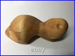 Vintage Wood Abstract Sculpture Biomorphic Unusual Hand Carved Form Art 9 1/2