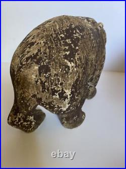 Vintage Wood Bear Figurine Folk Art Sculpture Large