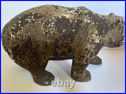Vintage Wood Bear Figurine Folk Art Sculpture Large