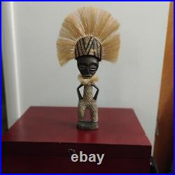 Vintage Wood Carved African Barotse Society Tribal Rain God Figure Sculpture