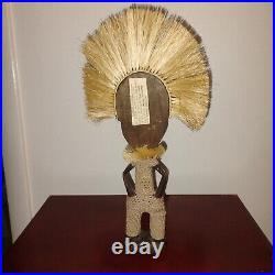 Vintage Wood Carved African Barotse Society Tribal Rain God Figure Sculpture