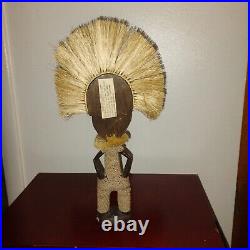 Vintage Wood Carved African Barotse Society Tribal Rain God Figure Sculpture