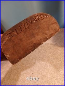 Vintage Wood Carved African Folk. Hand Crafted By J. LEONARD