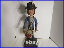 Vintage Wood Carved Drummer Folk Art Sculpture Signed 23.5T 1980's C. Jere USA