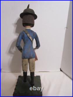Vintage Wood Carved Drummer Folk Art Sculpture Signed 23.5T 1980's C. Jere USA