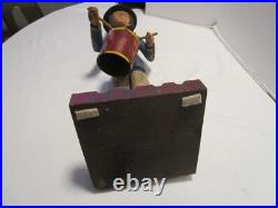 Vintage Wood Carved Drummer Folk Art Sculpture Signed 23.5T 1980's C. Jere USA