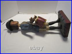 Vintage Wood Carved Drummer Folk Art Sculpture Signed 23.5T 1980's C. Jere USA