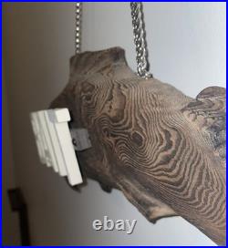 Vintage Wood Carved Fish Bait Trade Shop Sign 25 Folk Art 3D Wall Hanging Chain